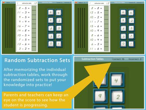 Montessori Subtraction Tables screenshot 4