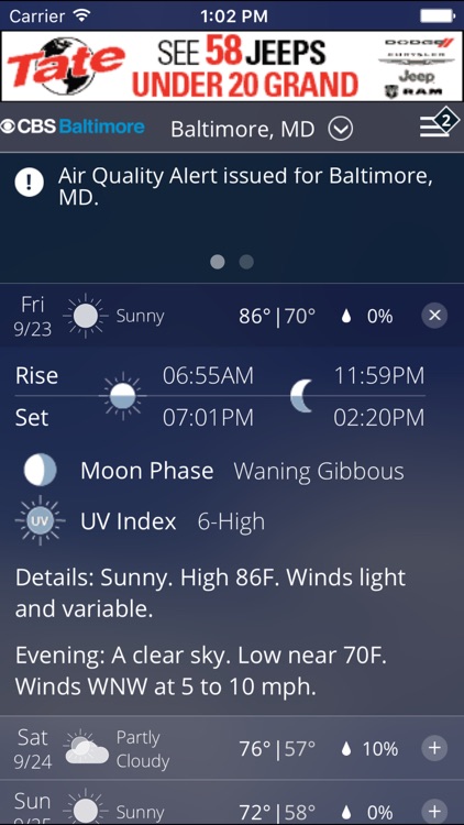 CBS Baltimore Weather
