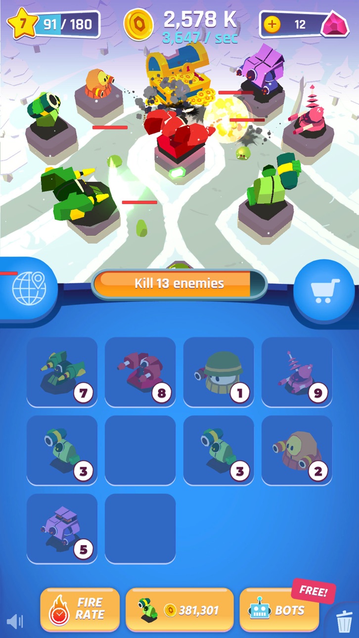 Merge Tower Bots Hack screenshot 6 - iOS game interface
