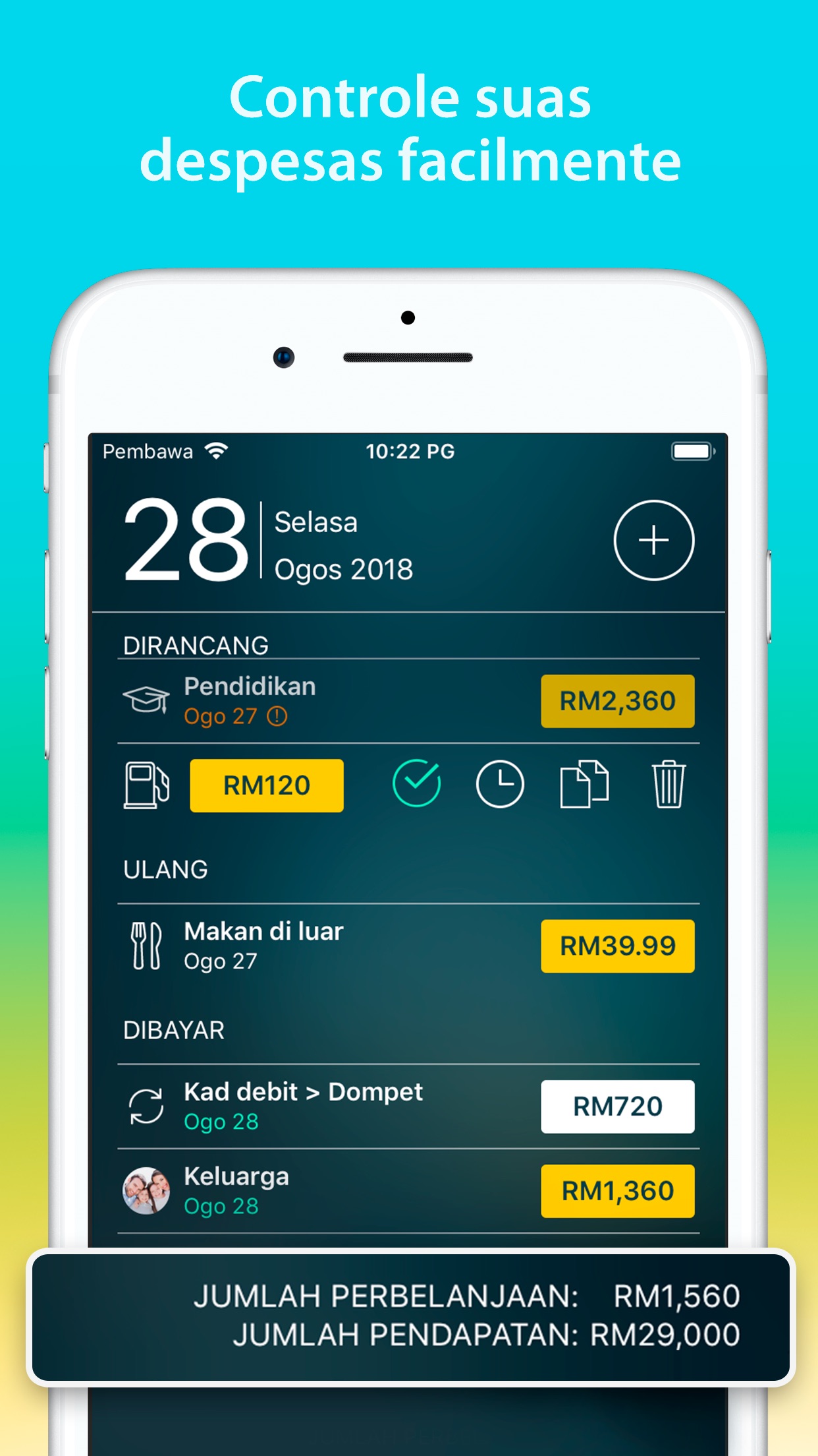 Screenshot do app Money Pro: Finanças Pessoais