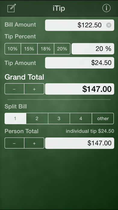 iTip Calculator by PalaSoftware screenshot