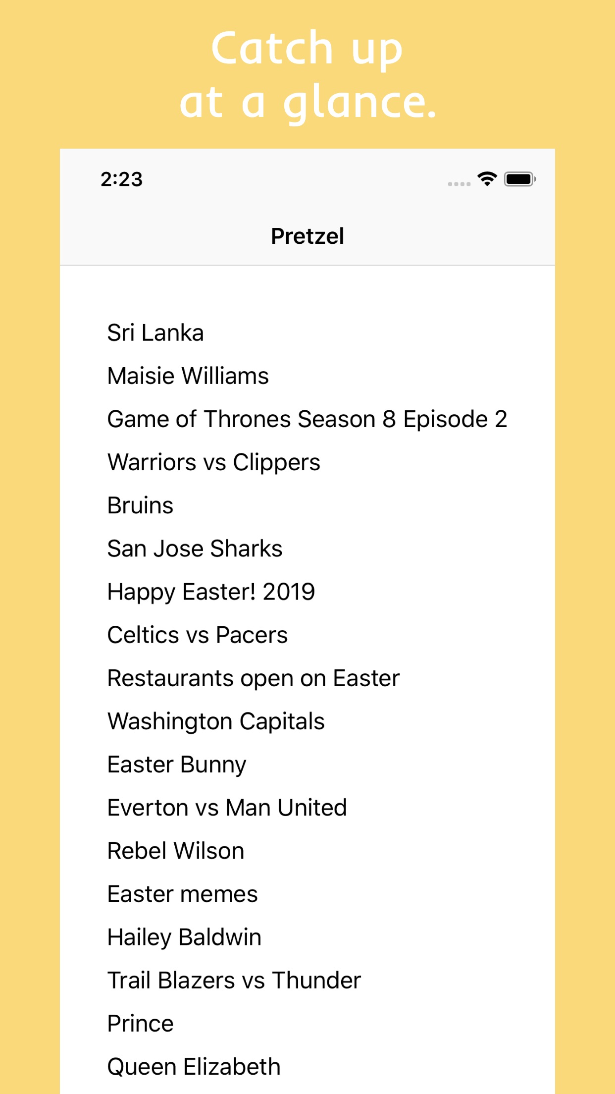 Screenshot do app Pretzel News