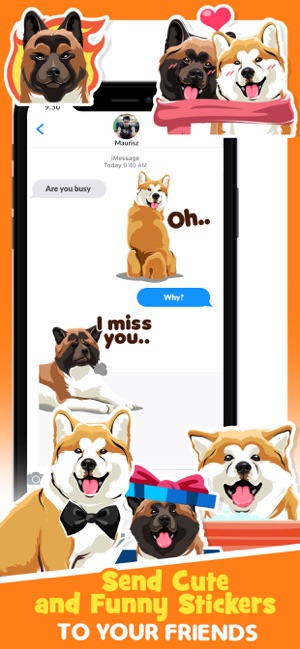 Akita Dog Cool Emojis Stickers(圖4)-速報App