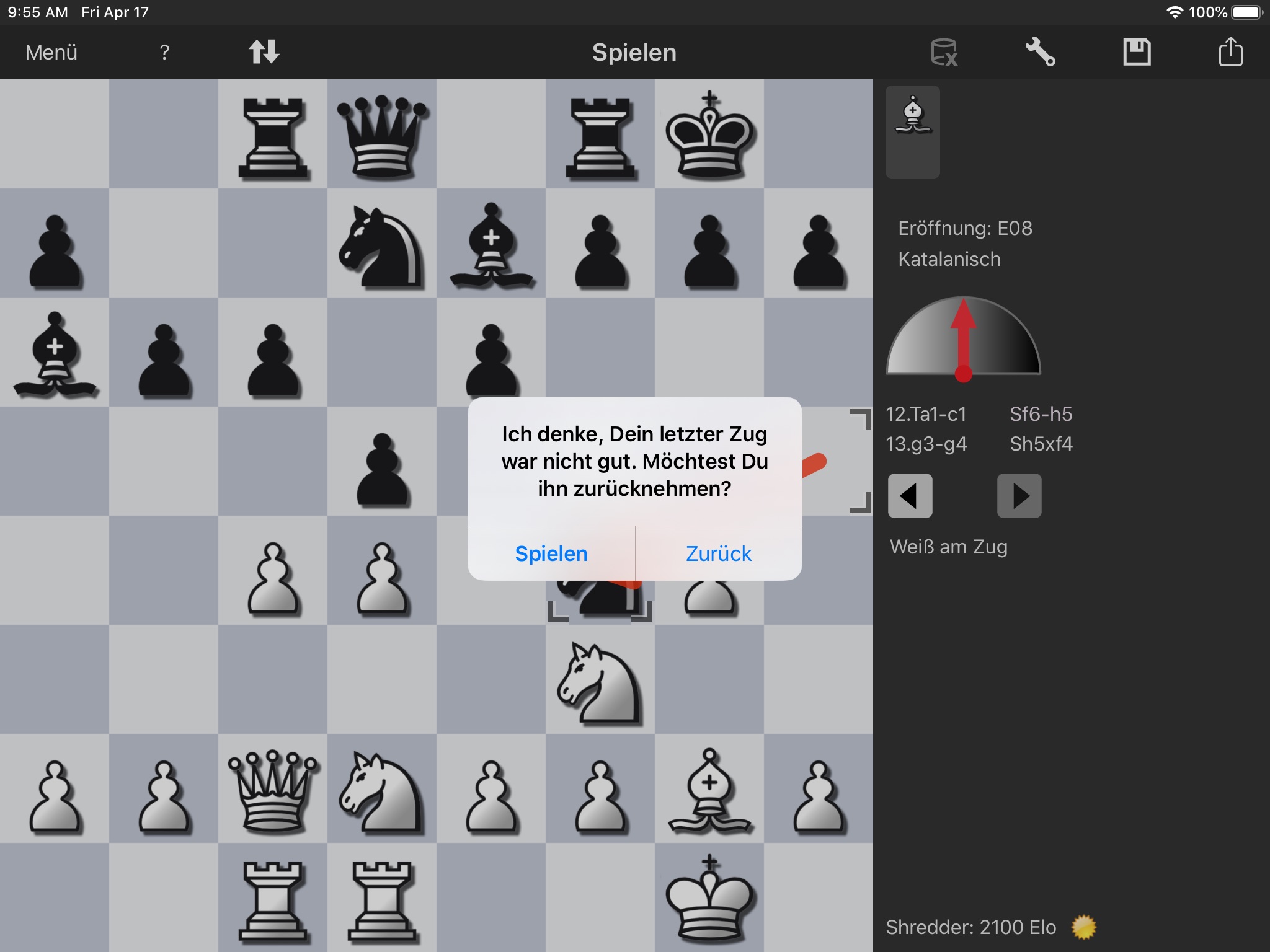 Shredder Chess for iPad screenshot 3