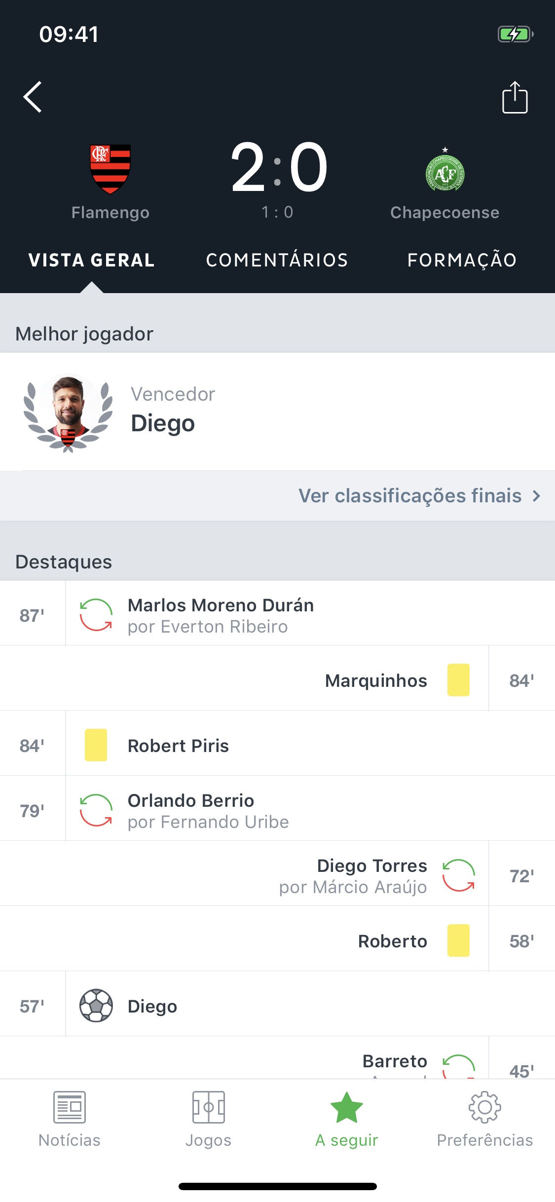 Screenshot do app Onefootball - Notícias Futebol
