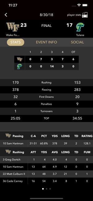 Wake Forest Gameday App(圖3)-速報App