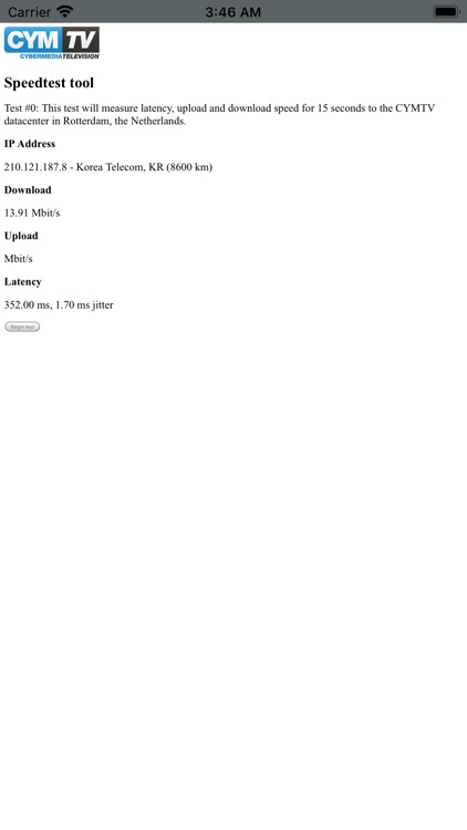 CYMTV Speed Test screenshot-3
