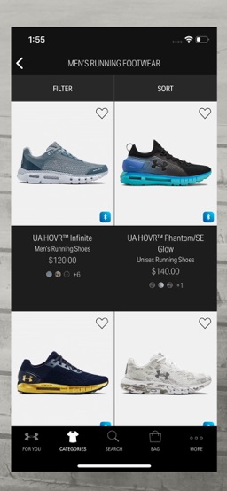Under Armour app screenshot