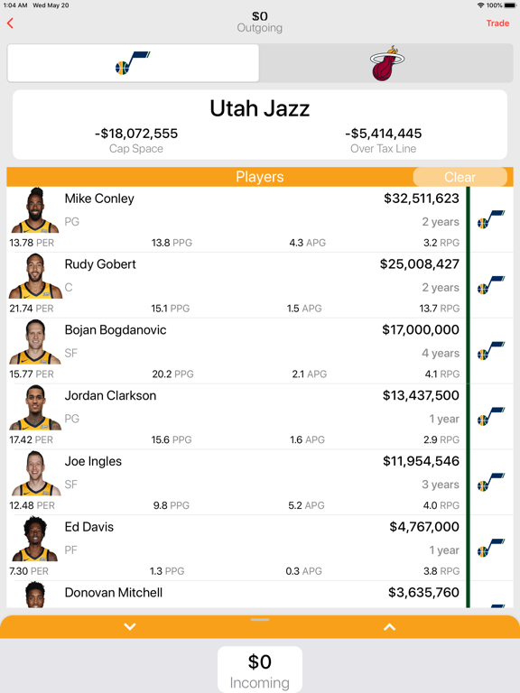NBA Swap: NBA Trade Machine screenshot 2