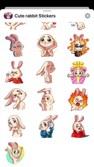 New Lovely Rabbit Stickers HD screenshot 3