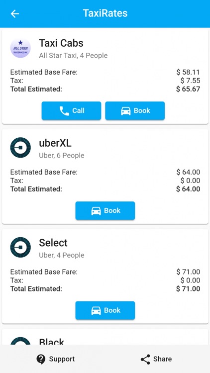 Compare Taxi Rates