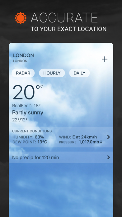 AccuWeather for iPhone Screenshot 2