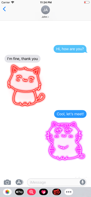 Neon Kitty Glowing Stickers(圖5)-速報App