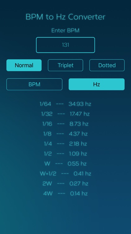 Bpm To Hz Chart
