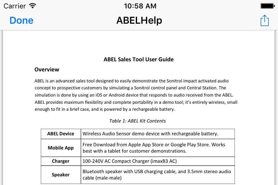 Sonitrol ABEL Sales Tool screenshot 2