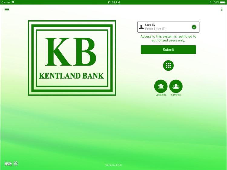 Kentland Bank Mobile for iPad