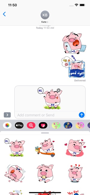 Cute Happy Pig Stickers