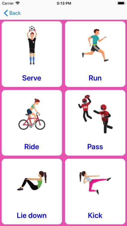 Sport Exercise Action words