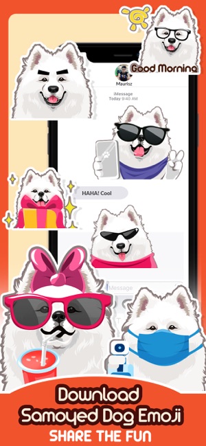 Samoyed Dog Emoji Sticker Pack(圖5)-速報App