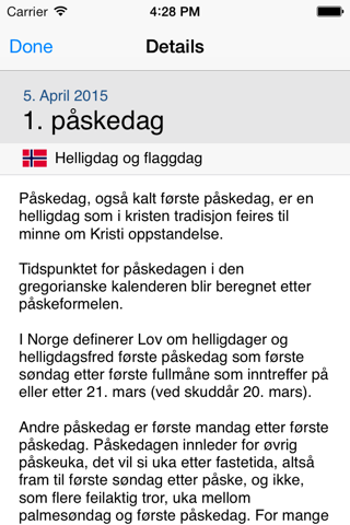 Calender for Scandinavia screenshot 3