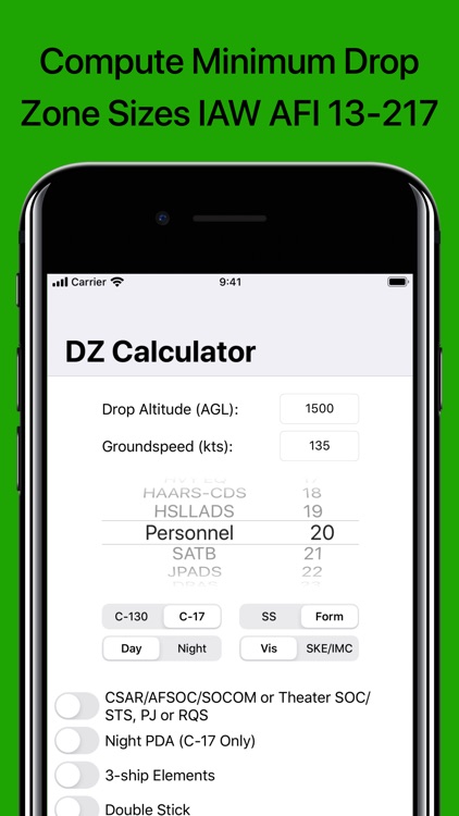 DZ Calc: Drop Zone Calculator