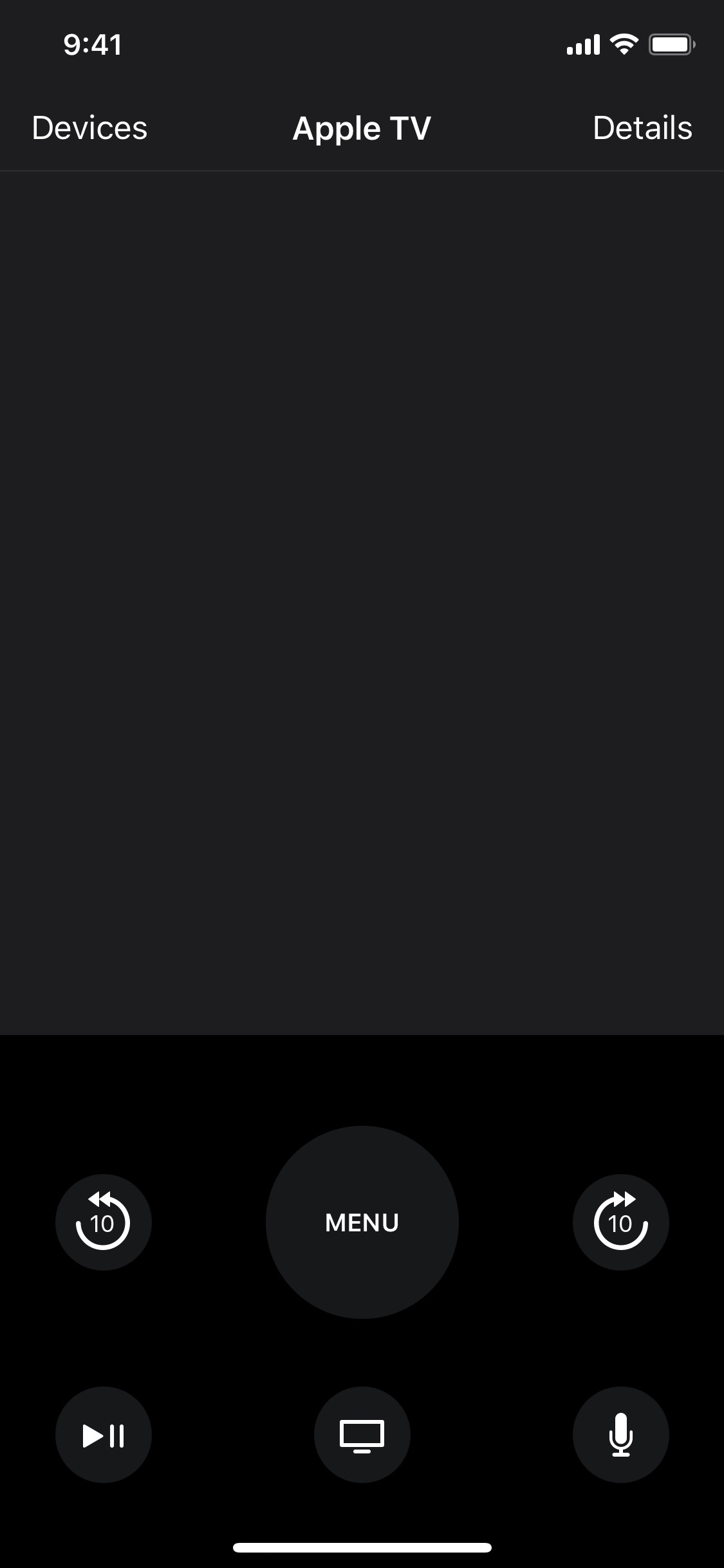 Screenshot do app Apple TV Remote