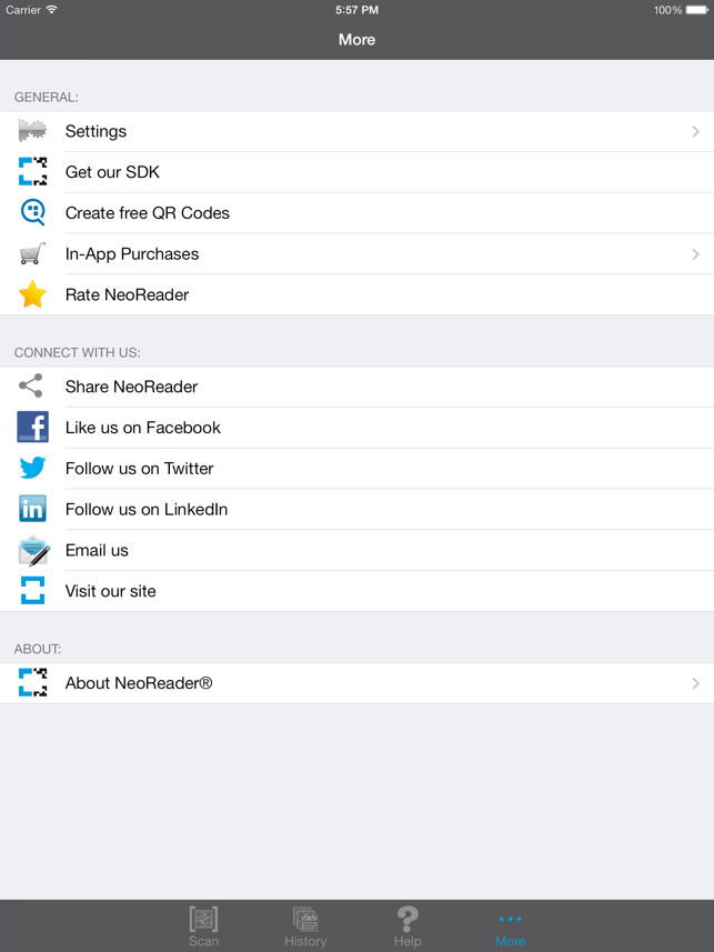 ‎NeoReader®-QR&BarcodeScanner Screenshot