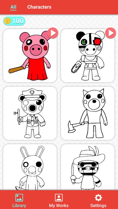 Updated Draw Piggy Coloring Book Pc Iphone Ipad App Mod Download 2021 - all piggy characters roblox coloring pages