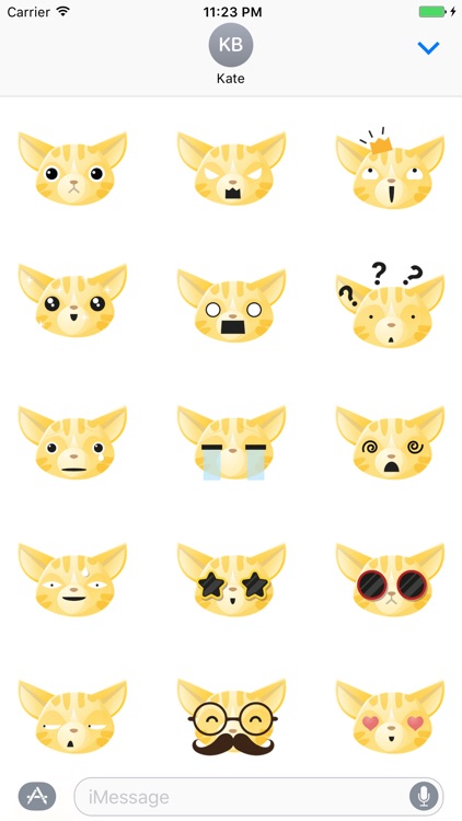 Sticker Me: Yellow Cat Faces