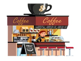 The CoffeeShopLTG is a small sticker, which are show the 50 Coffee Shop LTG sticker in cartoon