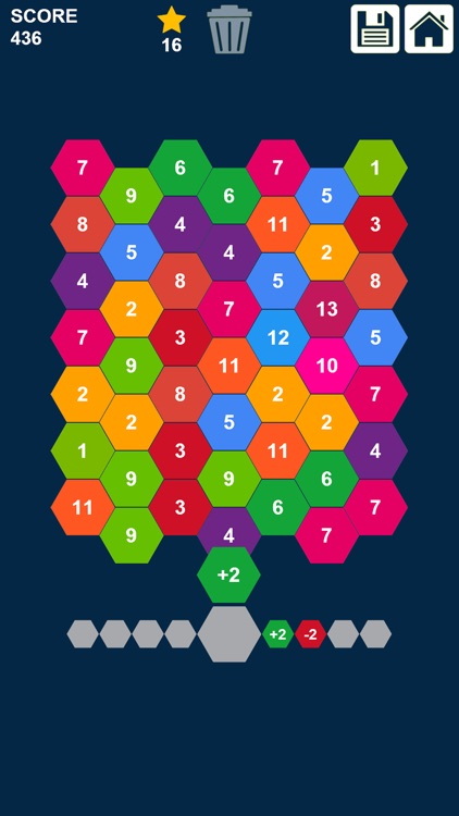 Hexagons: Drag and Merge