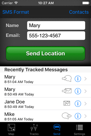SMS a GPS screenshot 4