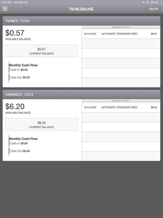 NobleBank Business for iPad