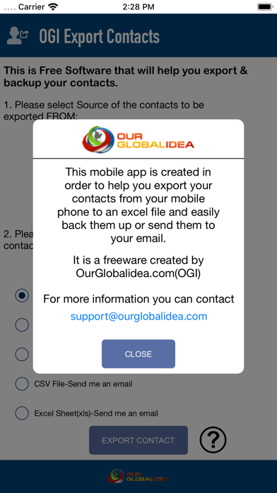 OGI Export Contacts to Excel screenshot 2