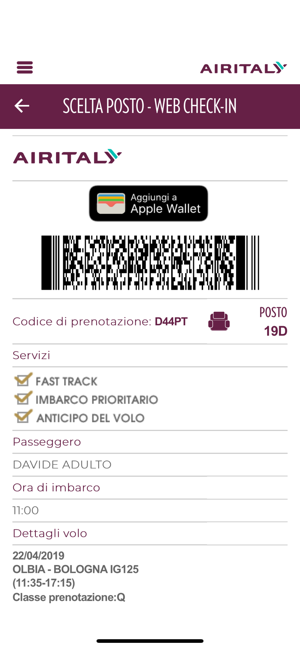 Check in air italy quanto tempo prima