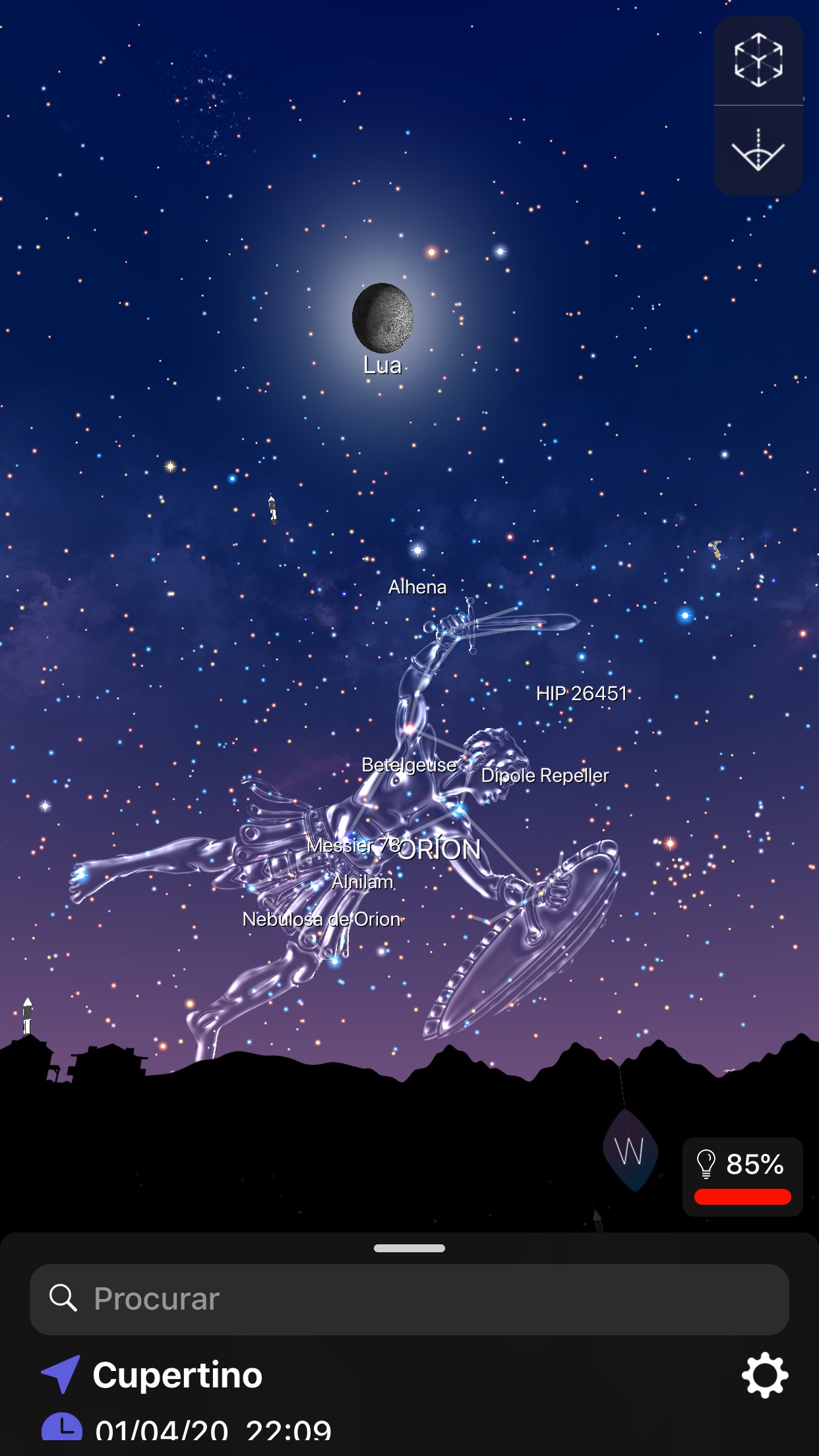 Screenshot do app Night Sky