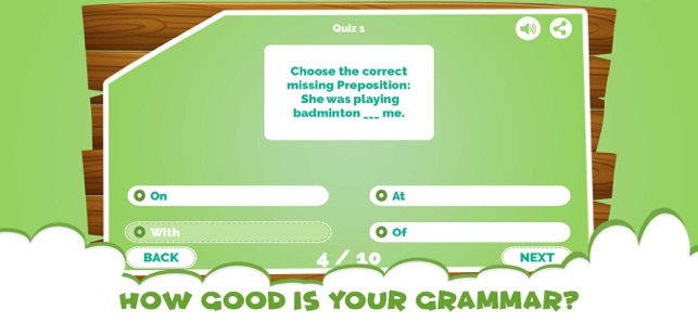 Learning Prepositions Quiz App