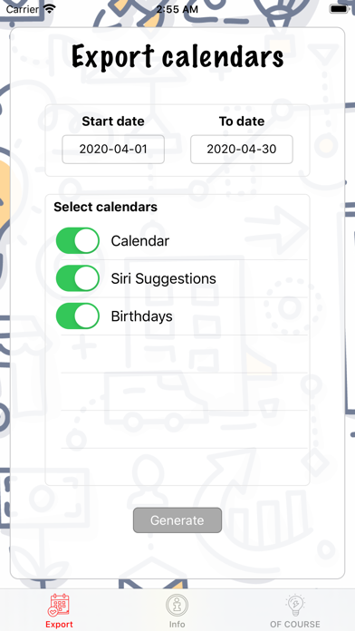 Export calendars screenshot 3