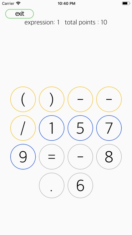 MathMate - expression puzzle