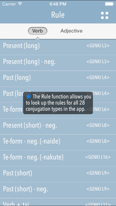 GENKI Conjugation Cards—Exercises for Japanese Verb/Adjective Conjugations Screenshot 5