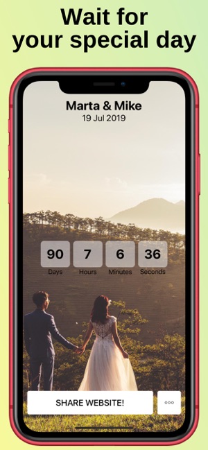 Odliczanie do ślubu aplikacja ios