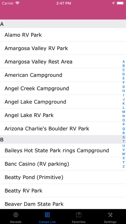 Nevada – Campgrounds, RV Parks screenshot-2