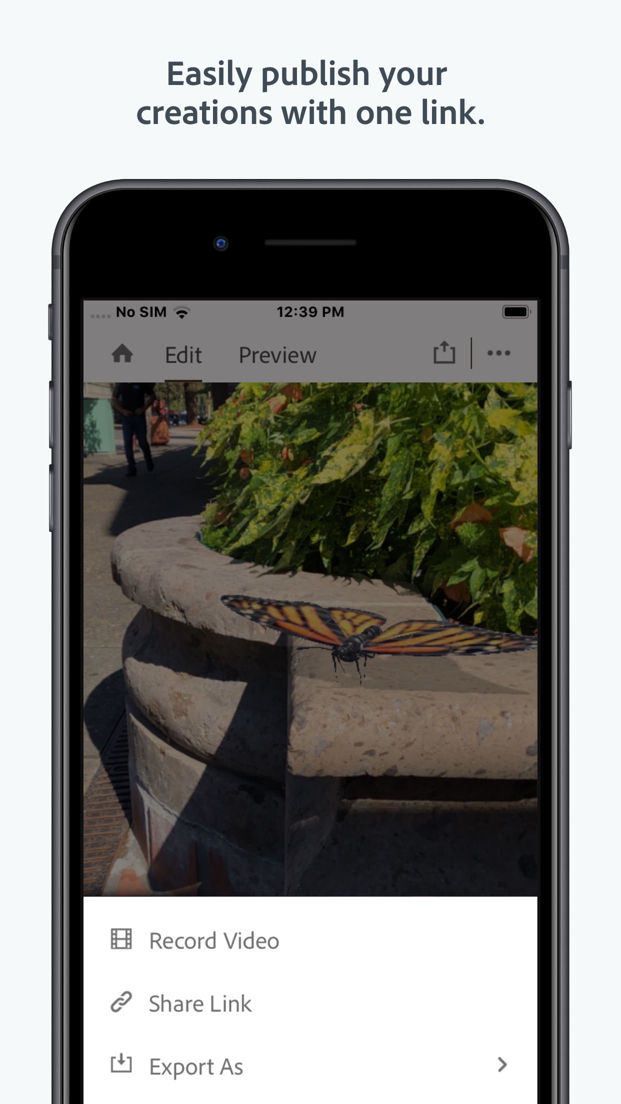 Screenshot do app Adobe Aero