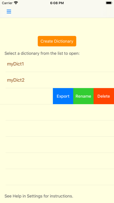 How to cancel & delete Build Own Dictionary from iphone & ipad 2