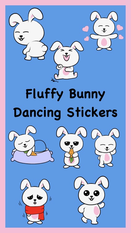 Fluffy Bunny Dancing Stickers