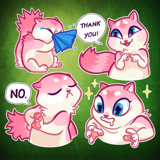 Pink Cute  kitten Stickers