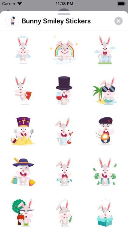 Bunny Smiley Stickers