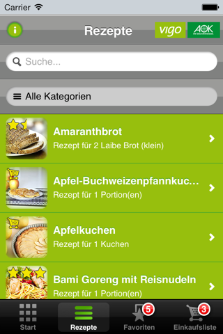 AOK glutenfreie Rezepte screenshot 2