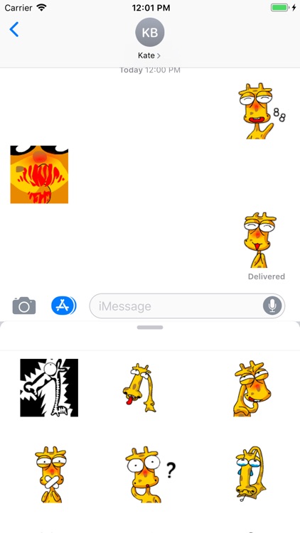 Animated Giraffe Sticker App