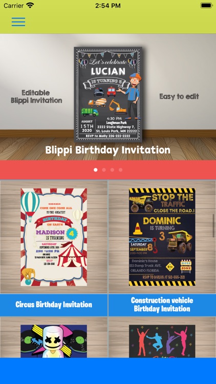 Editable Invitations